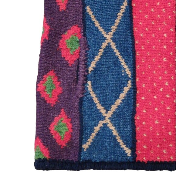 Vintage 80's 90's Retro Amano 100% Wool Chunky Sweater Cardigan - Picture 7 of 10